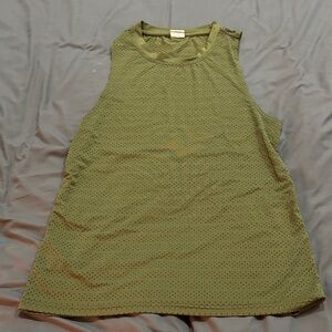 ZYIA Olive Perforated Muscle Tee